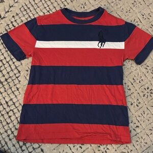 Polo by Ralph Lauren Red and Navy Striped Tee